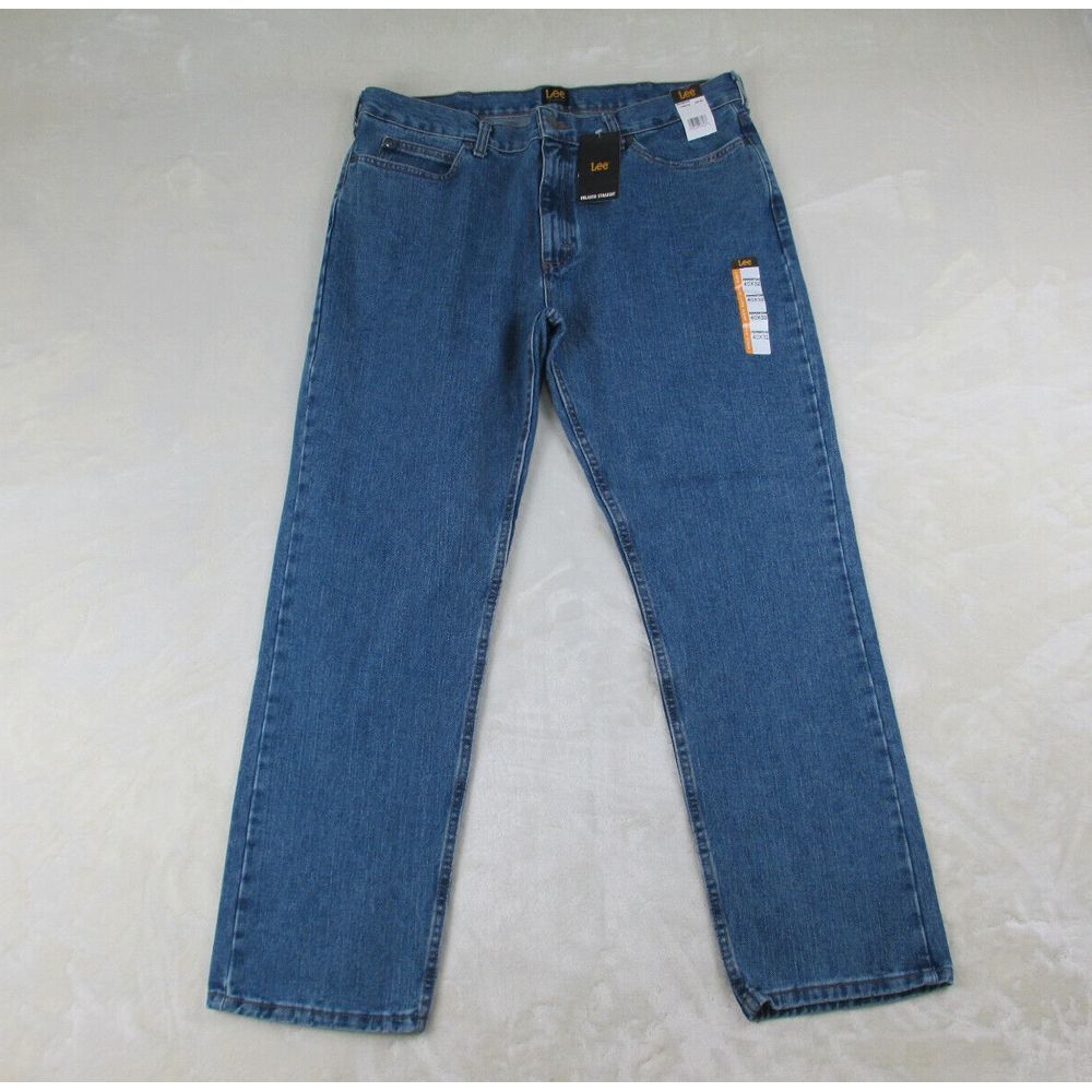 NEW Lee Pants Mens 40 Blue‎ Denim Jeans Pepperstone Relaxed Straight 40X32